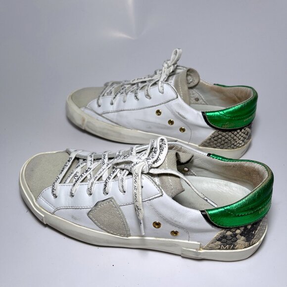 Philippe Model Distressed Leather Sneakers - Picture 3 of 16